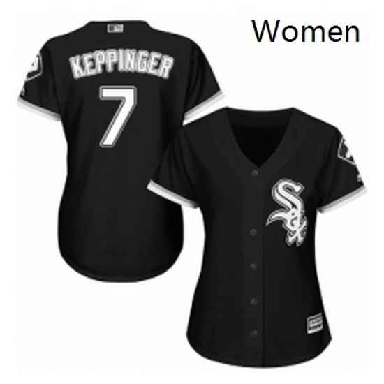 Womens Majestic Chicago White Sox 7 Jeff Keppinger Replica Black Alternate Home Cool Base MLB Jersey